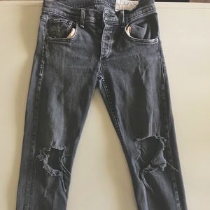 rag & bone Skinny Fit 1 Faded Black distressed 30